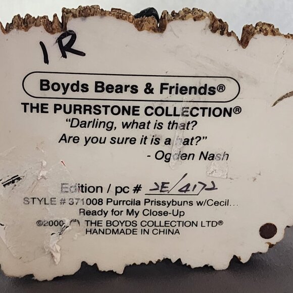 Boyds Bears The Purrstone Collection Purrcilla Prissybuns Ready for my Closeup - Picture 16 of 16